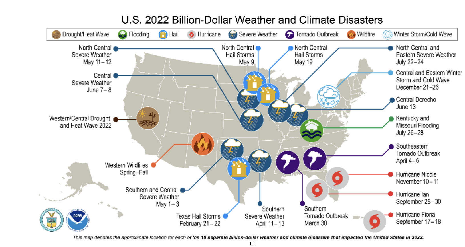 U.S. 2022 Billion-Dollar Weather and Climate Disasters