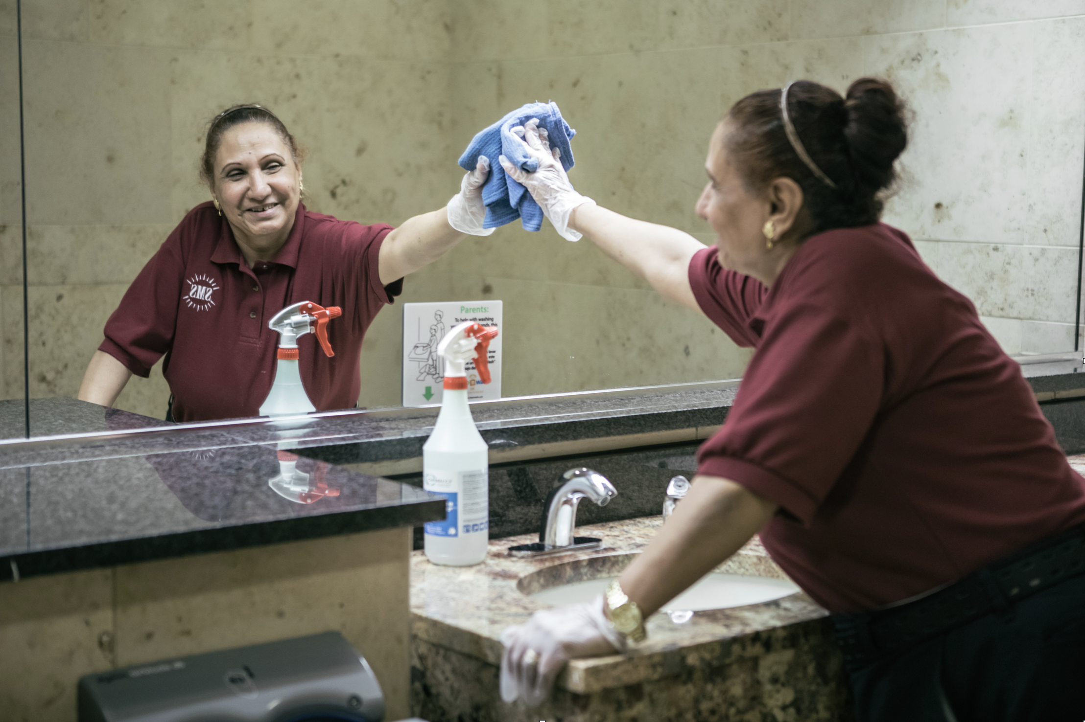 Proper protocol, schedules, and attention keep airport terminal restrooms clean